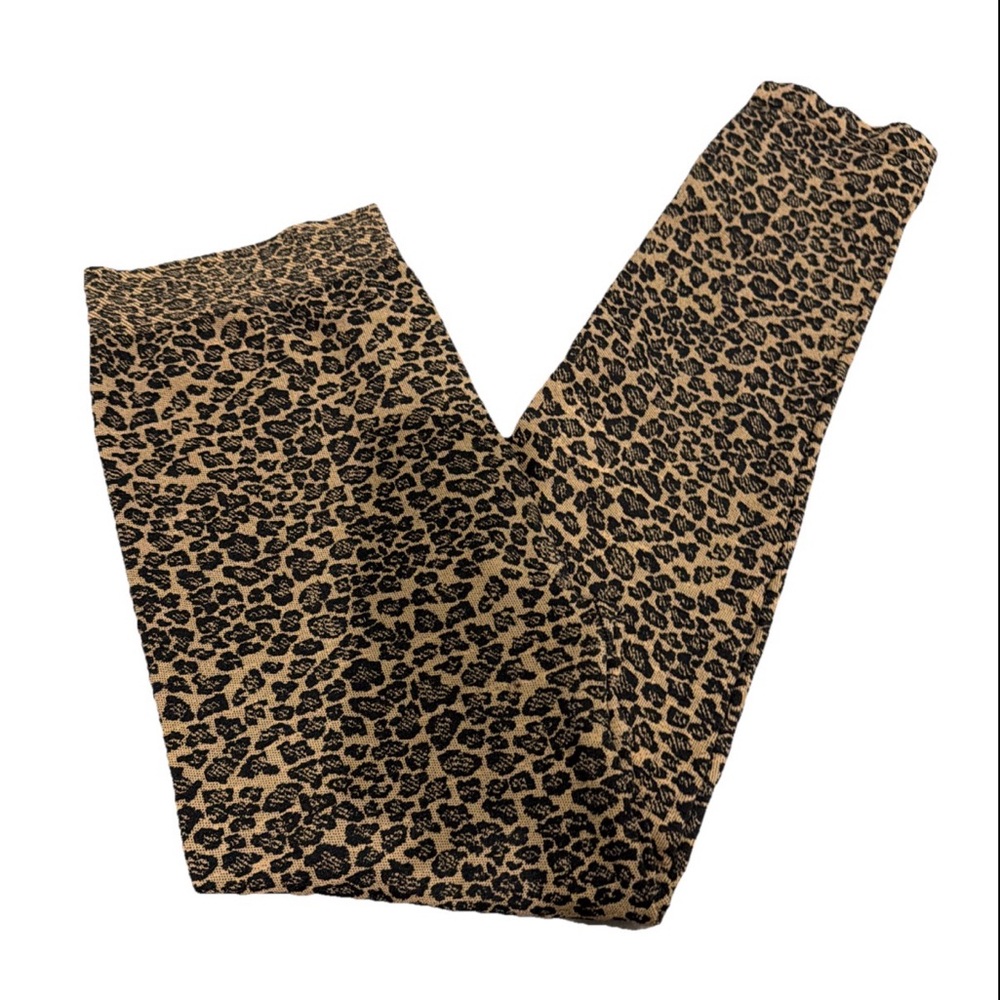 Animal Print Neutral Leopard Print Women’s Leggings trendy animal print 2X Plus